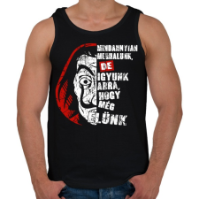 PRINTFASHION Money heist - Igyunk arra, hogy még élünk! - Férfi atléta - Fekete atléta, trikó