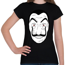 PRINTFASHION Money heist maszk nevekkel - Női póló - Fekete