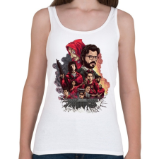 PRINTFASHION Money Heist - Női atléta - Fehér női trikó