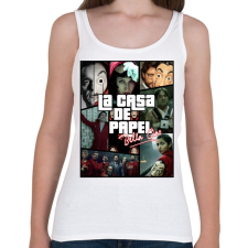 PRINTFASHION Money Heist - Női atléta - Fehér női trikó