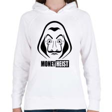 PRINTFASHION Money Heist - Női kapucnis pulóver - Fehér női pulóver, kardigán