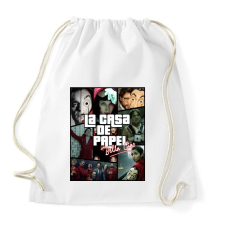 PRINTFASHION Money Heist - Sportzsák, Tornazsák - Fehér tornazsák