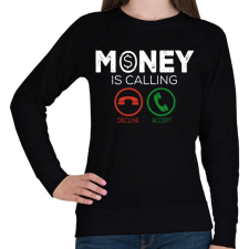PRINTFASHION Money is callin - Női pulóver - Fekete női pulóver, kardigán