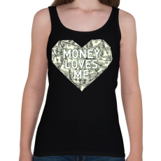 PRINTFASHION Money loves me - Női atléta - Fekete