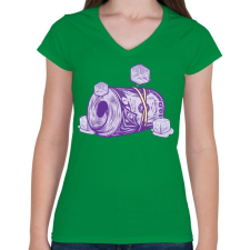 PRINTFASHION Money - Női V-nyakú póló - Zöld női póló