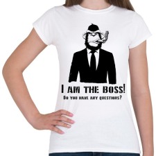 PRINTFASHION monkey boss - Női póló - Fehér női póló