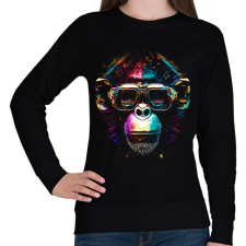 PRINTFASHION Monkey design - Női pulóver - Fekete női pulóver, kardigán