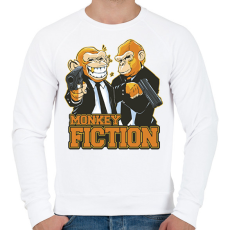 PRINTFASHION Monkey Fiction - Férfi pulóver - Fehér
