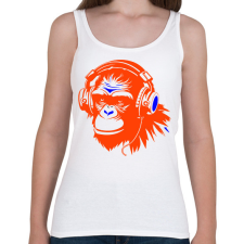 PRINTFASHION Monkey - Női atléta - Fehér női trikó