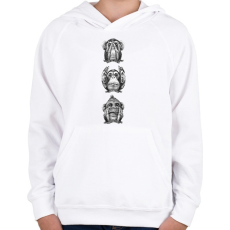 PRINTFASHION Monkeys - Gyerek kapucnis pulóver - Fehér
