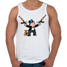 PRINTFASHION Monopoly+ kalasnyikov - Férfi atléta - Fehér