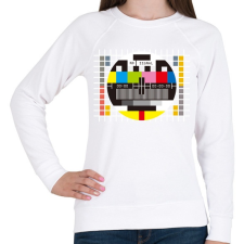 PRINTFASHION Monoscope 2 - Női pulóver - Fehér női pulóver, kardigán