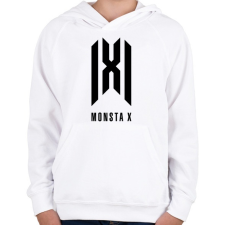 PRINTFASHION monsta x - Gyerek kapucnis pulóver - Fehér gyerek pulóver, kardigán