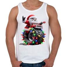 PRINTFASHION Monster Truck rocker mikulás  - Férfi atléta - Fehér