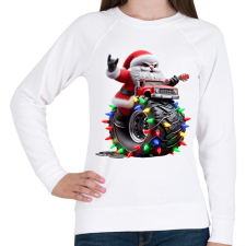 PRINTFASHION Monster Truck rocker mikulás  - Női pulóver - Fehér női pulóver, kardigán