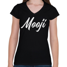 PRINTFASHION Mooji 1 - Női V-nyakú póló - Fekete