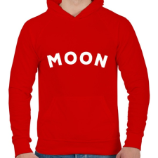 PRINTFASHION MOON - Férfi kapucnis pulóver - Piros férfi pulóver, kardigán