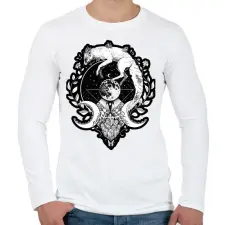 PRINTFASHION Moon fox - Férfi hosszú ujjú póló - Fehér férfi póló