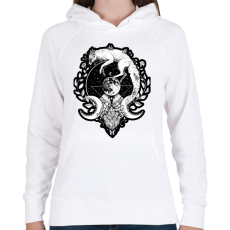 PRINTFASHION Moon fox - Női kapucnis pulóver - Fehér