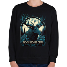 PRINTFASHION Moon Moose Club - reindeer - Gyerek pulóver - Fekete