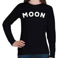 PRINTFASHION MOON - Női pulóver - Fekete női pulóver, kardigán