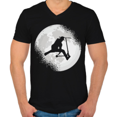 PRINTFASHION Moon scooter - Férfi V-nyakú póló - Fekete