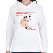 PRINTFASHION mopsz és bor - Női kapucnis pulóver - Fehér női pulóver, kardigán