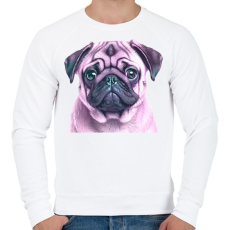 PRINTFASHION mopsz - Férfi pulóver - Fehér