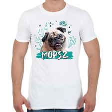 PRINTFASHION Mopsz firka - Férfi póló - Fehér férfi póló