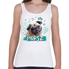 PRINTFASHION Mopsz firka - Női atléta - Fehér
