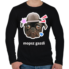 PRINTFASHION mopsz gazdi 2 - Férfi hosszú ujjú póló - Fekete férfi póló