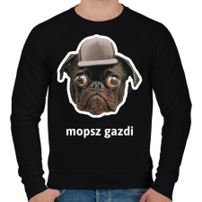 PRINTFASHION mopsz gazdi 3 - Férfi pulóver - Fekete férfi pulóver, kardigán