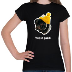 PRINTFASHION mopsz gazdi 4 - Női póló - Fekete