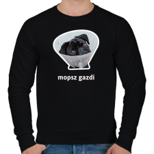 PRINTFASHION mopsz gazdi 5 - Férfi pulóver - Fekete férfi pulóver, kardigán