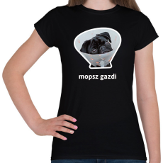 PRINTFASHION mopsz gazdi 5 - Női póló - Fekete