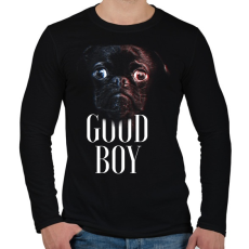 PRINTFASHION Mopsz - Good Boy - Férfi hosszú ujjú póló - Fekete