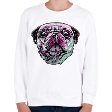 PRINTFASHION Mopsz - Gyerek pulóver - Fehér gyerek pulóver, kardigán
