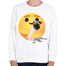 PRINTFASHION Mopsz - Gyerek pulóver - Fehér gyerek pulóver, kardigán