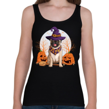 PRINTFASHION Mopsz halloween - Női atléta - Fekete női trikó