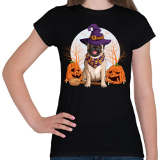 PRINTFASHION Mopsz halloween - Női póló - Fekete