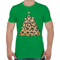 PRINTFASHION Mopsz karácsonyfa - Férfi póló - Zöld
