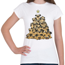 PRINTFASHION Mopsz karácsonyfa - Női póló - Fehér