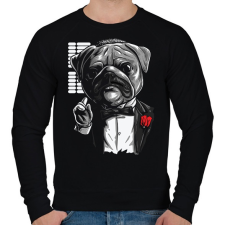 PRINTFASHION Mopsz keresztapa - Férfi pulóver - Fekete férfi pulóver, kardigán