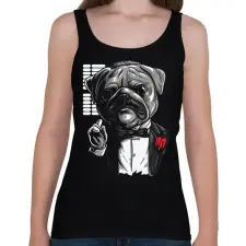 PRINTFASHION Mopsz keresztapa - Női atléta - Fekete női trikó