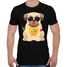 PRINTFASHION Mopsz kutya - Férfi póló - Fekete férfi póló