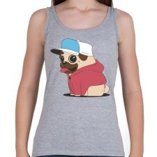 PRINTFASHION Mopsz kutya - Női atléta - Sport szürke női trikó