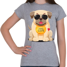 PRINTFASHION Mopsz kutya - Női póló - Sport szürke