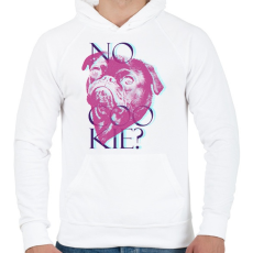 PRINTFASHION Mopsz - Nincs süti? - Férfi kapucnis pulóver - Fehér