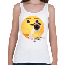 PRINTFASHION Mopsz - Női atléta - Fehér női trikó