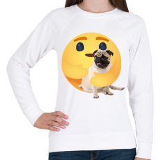 PRINTFASHION Mopsz - Női pulóver - Fehér